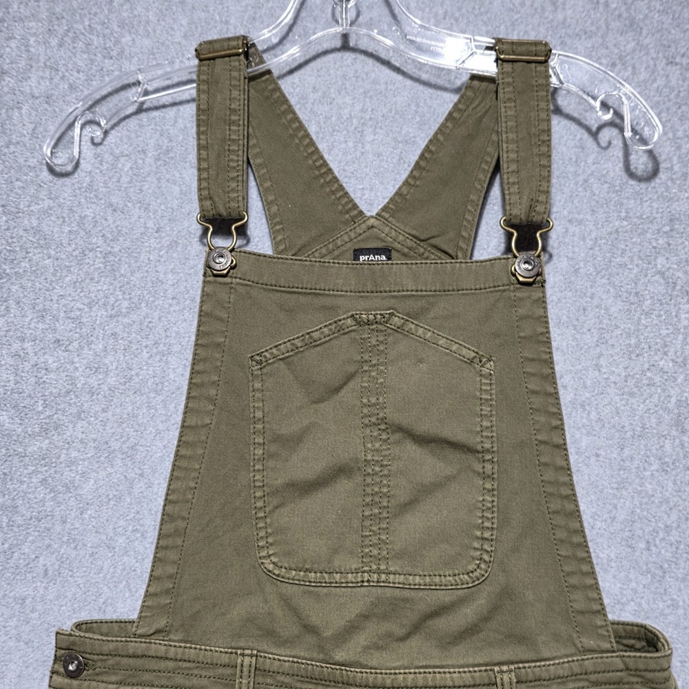 prAna Women's Green Canvas Overall Romper Shortalls - S - Picture 5 of 12